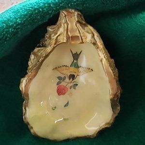 FREE SHIPPING! Handcrafted Oyster Shell Art Dish.